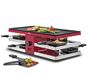 Spring FUN Raclette 8 personen, elektrische tafelgrill, anti-aanbaklaag, aluminium grillplaat, 8 raclette-pannetjes en racletteschraper, afstelniveau, 47 x 24 x 15 cm, 1300 W, raclette grill