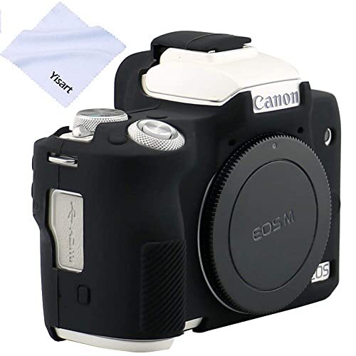 Yisau Hoesje voor Canon EOS M50/EOS M50 Mark II, zachte siliconen huidbehuizing beschermhoes voor Canon EOS M50/M50 Mark II digitale camerabehuizing (zwart)