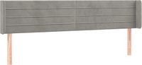 vidaXL Hoofdbord met randen 183x16x78/88 cm fluweel lichtgrijs