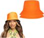 Boland Chapeaux de pêcheur chapeaux de soleil - 2x - Impression orange fluo - fête ringarde - Adultes - carnaval - bucket hat - koningsdag