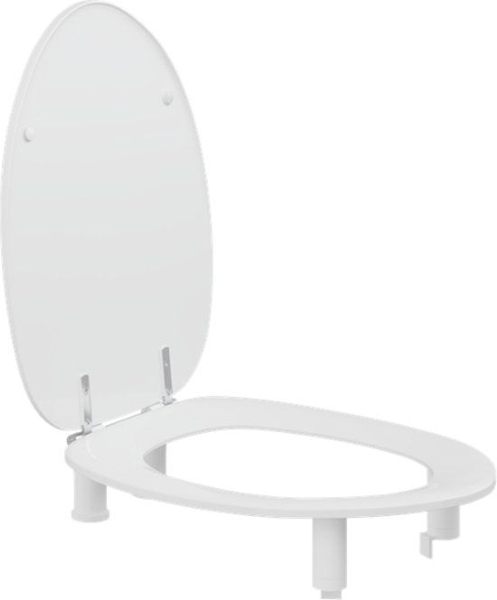 Pressalit A/S Dania 10 cm verhoogde wc bril met deksel 37 x 40,5 cm, wit