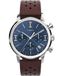 Timex Marlin Chronograaf 40 mm herenhorloge - Bruin lederen tweedelige band met snelsluiting, roestvrijstalen kast met blauwe wijzerplaat, TW2W10200