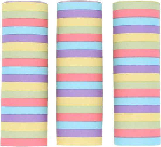 Folat Kleurrijke Serpentines voor Verjaardagen en Feesten - 4m - 3 Stuks - Pastel