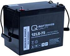 Q-Batteries 12LS-75 12V 75Ah loodbatterij standaard type AGM 10 jaar type