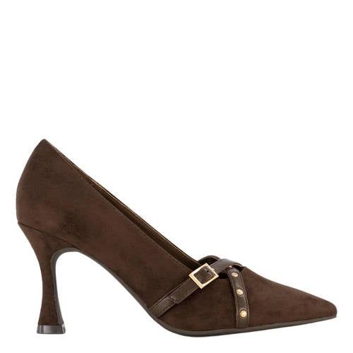 Graceland suède pumps met hak - bruin
