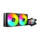 Mars Gaming ML-VISION240, AIO-Vloeistofkoeling, TDP 500W, 2x ARGB-Ventilatoren met Koperen en Aluminium FDB-Kern, 4:3 IPS LCD-Scherm met 360° Rotatie en Software, Universele Multisocket, Zwart