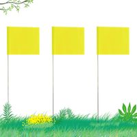 42 gelbe Markierungsstäbe mit Stahlstiel – Ideal für Landschaftsbau und Gartenarbeiten