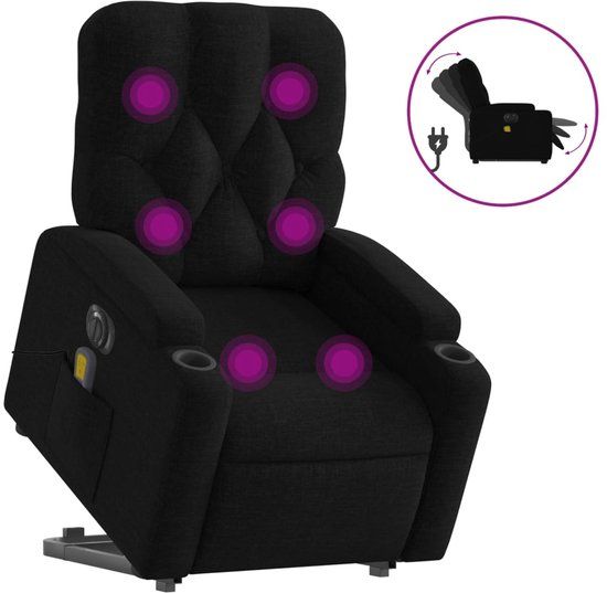 vidaXL Sta-op-massagestoel elektrisch verstelbaar stof zwart
