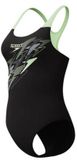 Speedo Medley Logo Medalist 1 Piece Dames Sportbadpak - Zwart/Groen - 38