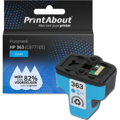 PrintAbout Huismerk HP 363 (C8771EE) Inktcartridge Cyaan