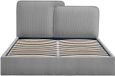Vente-unique Lit avec rangement tissu gris 140 x 190 cm