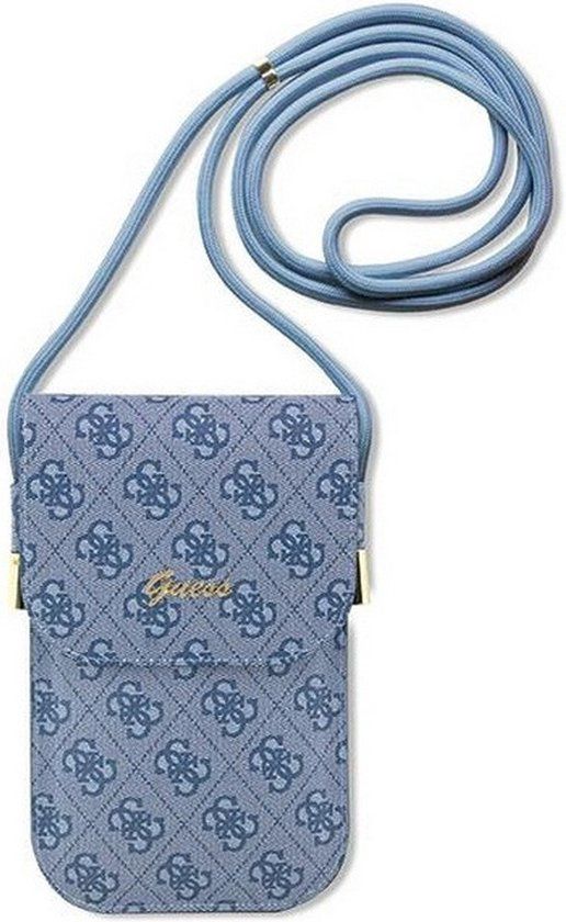 Guess 4G Vintage Script Logo Tas (Scherm tot 7 Inch) - Blauw