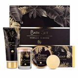 accentra - Luxe cadeauset voor dames, 5-delig, badset met geurkaars, zeep, handcrème, lichaamsboter en badbom, wellnessset voor vrouwen en meisjes