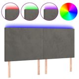 VidaXL Hoofdbord en Voeteneind Donkergrijs Polyester/Hout 1800 mm x 50 mm x 1180-1280 mm