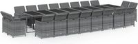 vidaXL 21-delige Tuinset met Kussens Poly Rattan Grijs