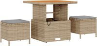 vidaXL Tuinset, 3-delig, beige, polyrotan