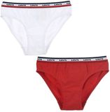 Levi's Kids Sportswear Elastic Slips 2 Pack Red, White 6 Years Girl