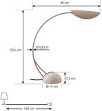 Lucande bureaulamp - IJzer, marmer - H: 50.5 cm - G9 - beige, natuursteen