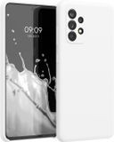 kwmobile telefoonhoesje geschikt voor Samsung Galaxy A52 / A52 5G / A52s 5G - Hoesje met siliconen coating - Smartphone case in mat wit
