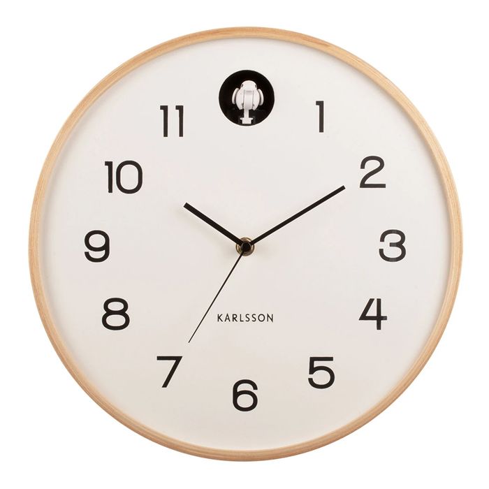 Karlsson Natural Cuckoo Wandklok - Wit