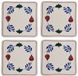Boerenbont Pannenonderzetter Aardewerk set van 4