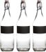 Cuisine Elegance Water/weck/sap flessen met krijtvakje - 4x stuks - 970 ml - Met beugeldop