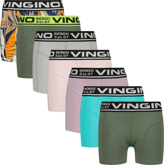 Vingino Boxer-B-SO24 7 Week 7 pack Jongens Onderbroek - Multicolor purple - Maat S