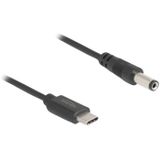 Delock 85397 USB-laadkabel USB-C stekker, DC-stekker 5,5 mm 1.00 m Zwart Met USB