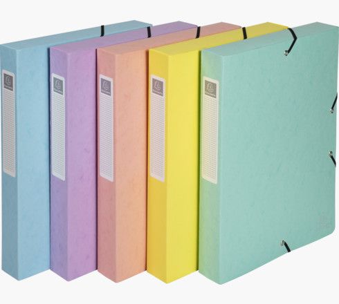 Exacompta Archiefdoos A4 - 350 vel - Blauw, Koraal, Groen, Zacht paars (mauve) - Pletbord