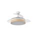 Eden pulse Plafondventilator met geïntegreerde led, 3 uitklapbare vleugels, wit, beuken, 72 W, afstandsbediening, 32/47 x 40/91 cm