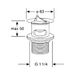 KLUDI robinet à broche G 1 1/4 avec trop-plein, sans chaîne à bille ni support de chaîne, chrome, 1042705-00
