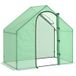 Pangivo Serre de jardin pour tomates en acier et PVC avec fenêtre et porte verte 180 x 100 x 168 cm