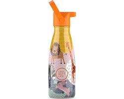 Cool Bottles - Savannah Kingdom - 260ml - Luxe drinkfles met rietje