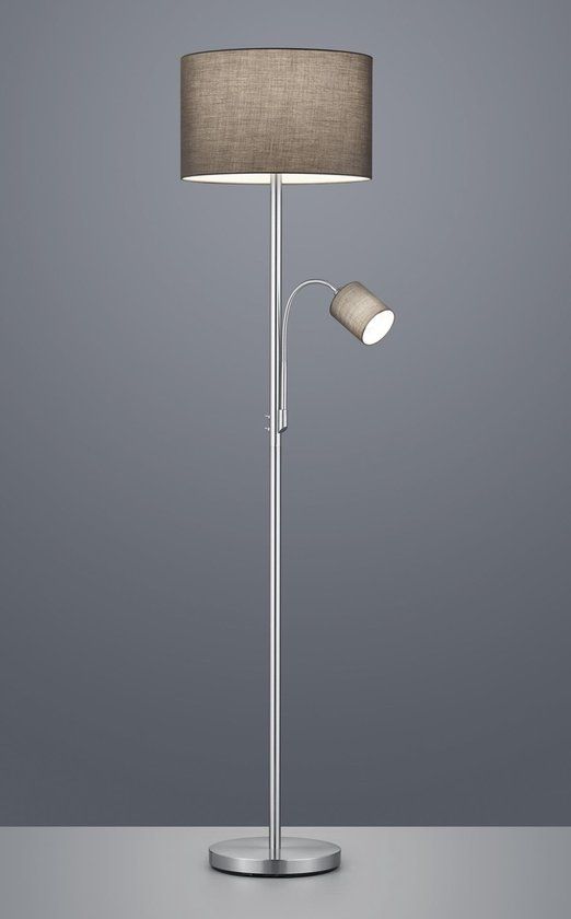 Trio Leuchten Hotel Vloerlamp - Nikkel - 170cm - E27 - Met dimfunctie
