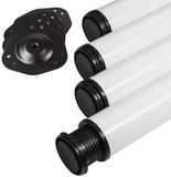 SOTECH 4 stuks Tafelpoten Hoogte 710 mm Ø 76 / 80 mm staal met wit oppervlak belastbaar tot 300 kg (75 kg per stuk) Bureaupoten met 32 mm hoogteverstelling