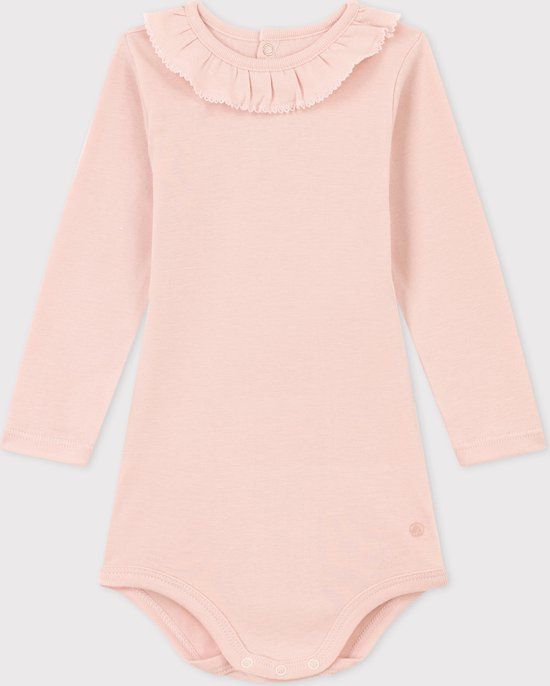 Petit Bateau Baby Girls' Bodysuit with Long Sleeves and Collar - Pink - Size 74