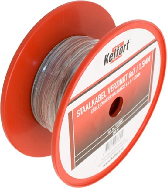 Kelfort Staaldraadkabel verzinkt 4mm