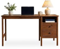 IDIMEX BOSSA Bureau van massief hout - Kastanje - 150x54x76 cm - Met opbergruimte