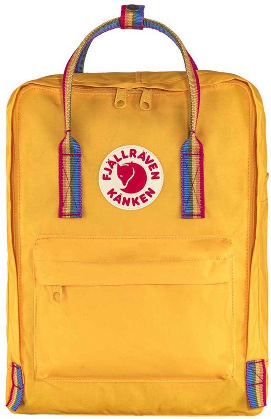 Fjällräven Kanken Regenboog Rugzak 38 cm - Warm Yellow- rainbow pattern
