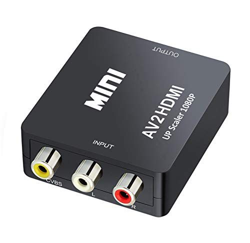 QGECEN Mini RCA naar HDMI Converter Adapter Box met USB-oplaadkabel - PS2 WII Gamecube Camera VHS VCR DVD