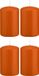 Trend Candles Bougie cylindrique/bougie pilier - 4x - Orange - 5 x 8 cm - 18 heures de combustion