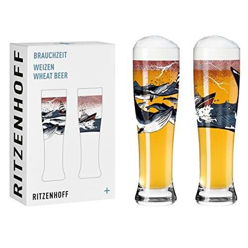 Ritzenhoff Dario Fisher, set witbierglazen van tarwebier, 646 ml, vaatwasmachinebestendig, in geschenkverpakking