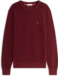 Tommy Hilfiger Heren Trui Katoen Ronde Hals Lange Mouw Effen Regular Fit Donkerrood M