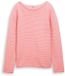 Tom Tailor - Pull en tricot en coton pour femme - Taille S - rayure corail blanc structure