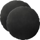 vidaXL - Kussensloop - 2 stuks - HEERLEN - Zwart - Ø 40 cm - Katoensatijn