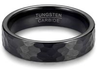 Mauro Vinci Heren Ring Zwart Wolfraam 6mm Maat 21.50 mm