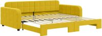 vidaXL Slaapbank met onderschuifbed 100x200 cm fluweel geel