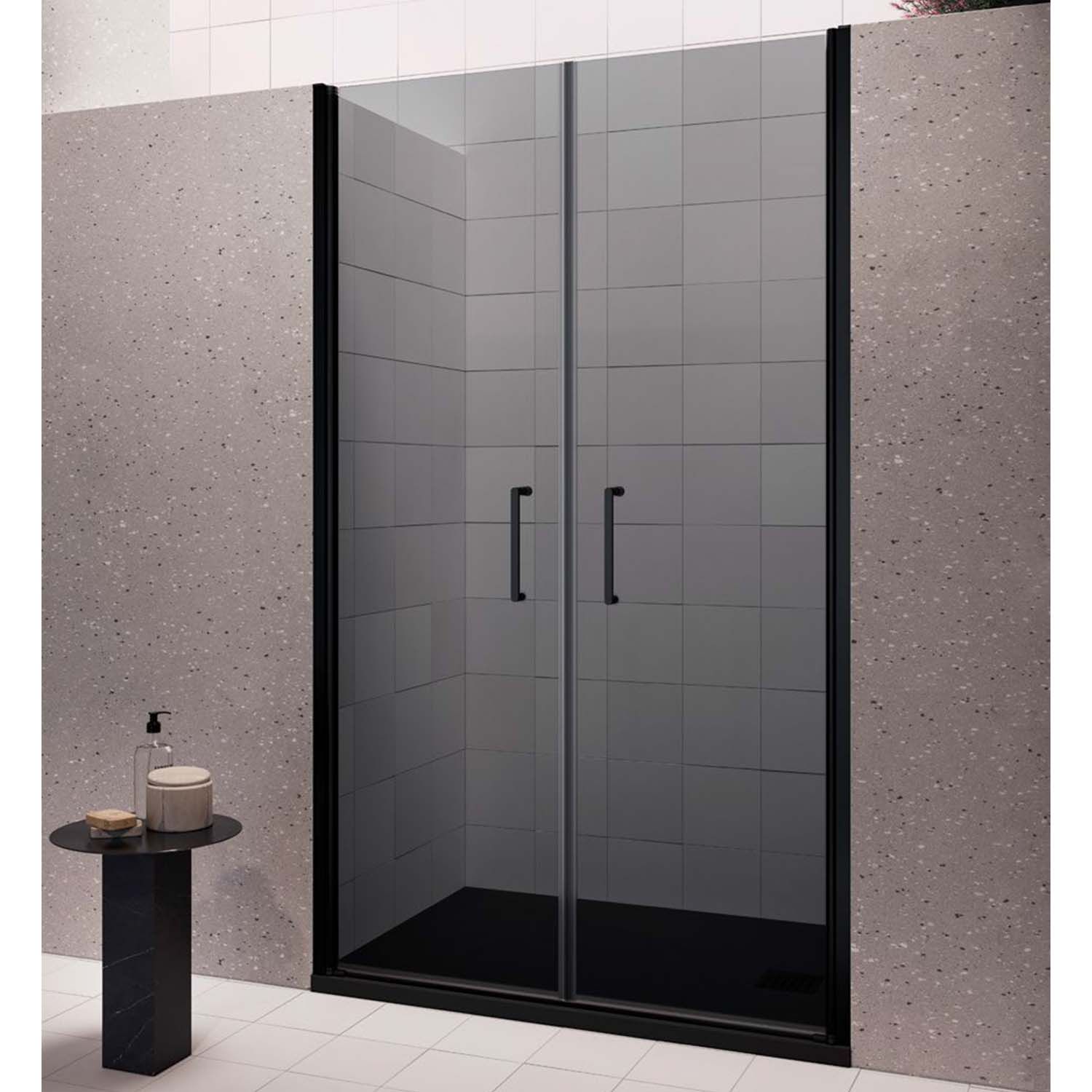 Lacus Nisdeur lacus giglio evo saloon 2 klapdeuren 140x200 cm rookglas zwart