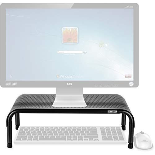 Allsop Metal Art Ergo 3 Adjustable Height Monitor Stand - Pearl Black