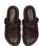 POSH by Poelman SCOTTIE Dames Slippers - Donker bruin